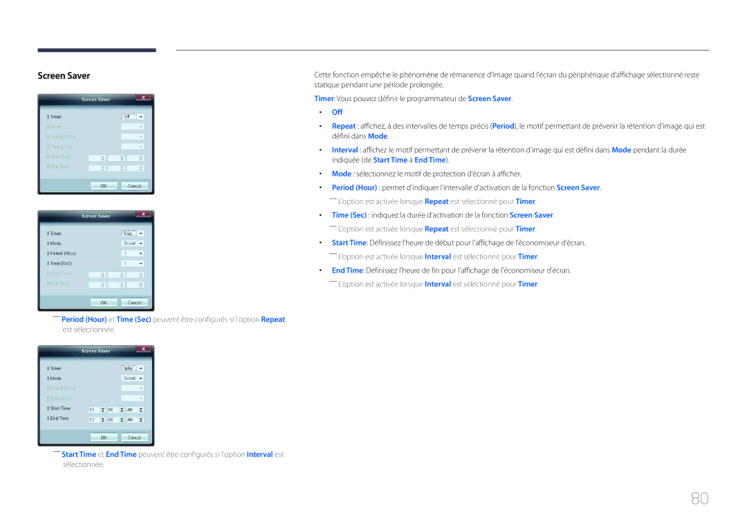 Samsung LH32MECPLGC/EN, LH55MECPLGC/EN, LH46MECPLGC/EN, LH40MECPLGC/EN manual Screen Saver 