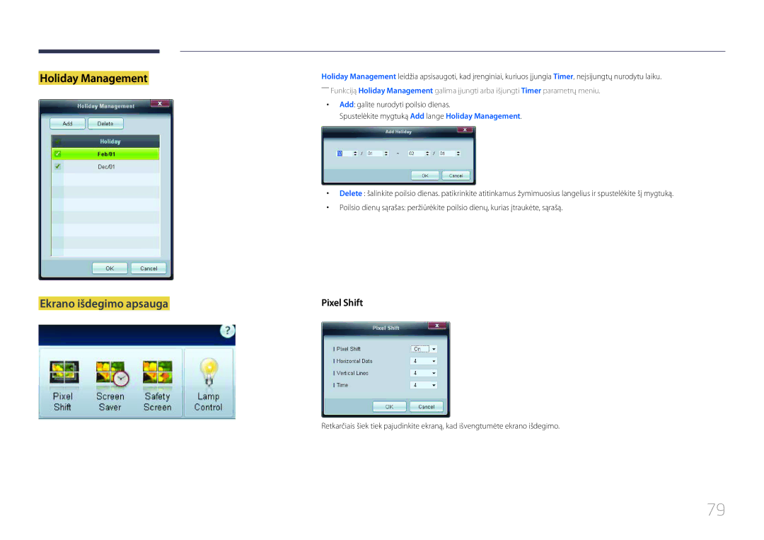 Samsung LH40MECPLGC/EN, LH32MECPLGC/EN, LH55MECPLGC/EN, LH46MECPLGC/EN manual Ekrano išdegimo apsauga 