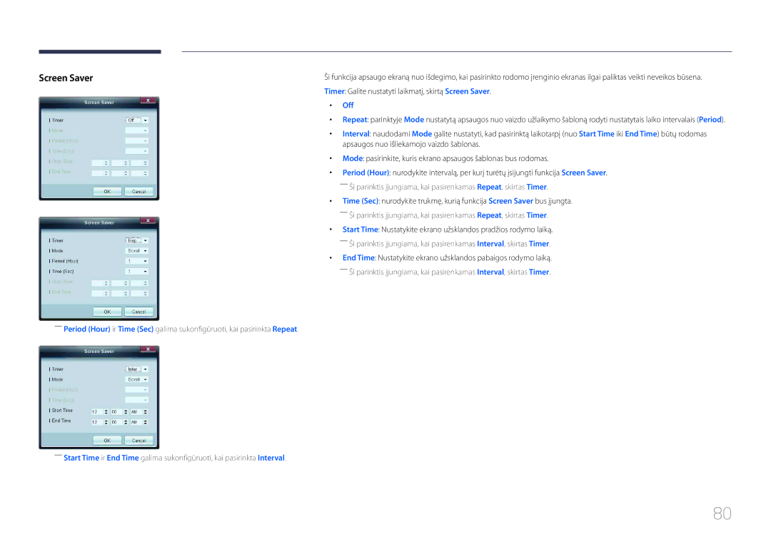 Samsung LH32MECPLGC/EN, LH55MECPLGC/EN, LH46MECPLGC/EN, LH40MECPLGC/EN manual Screen Saver 