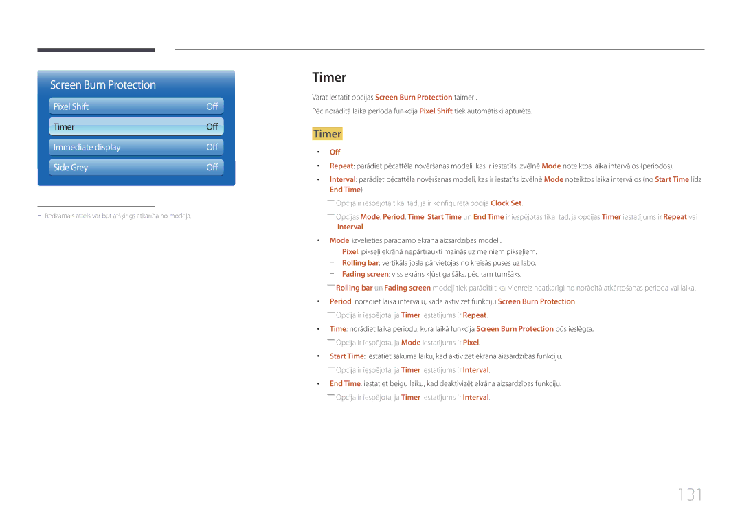 Samsung LH40MECPLGC/EN, LH32MECPLGC/EN, LH55MECPLGC/EN, LH46MECPLGC/EN manual 131, Timer 