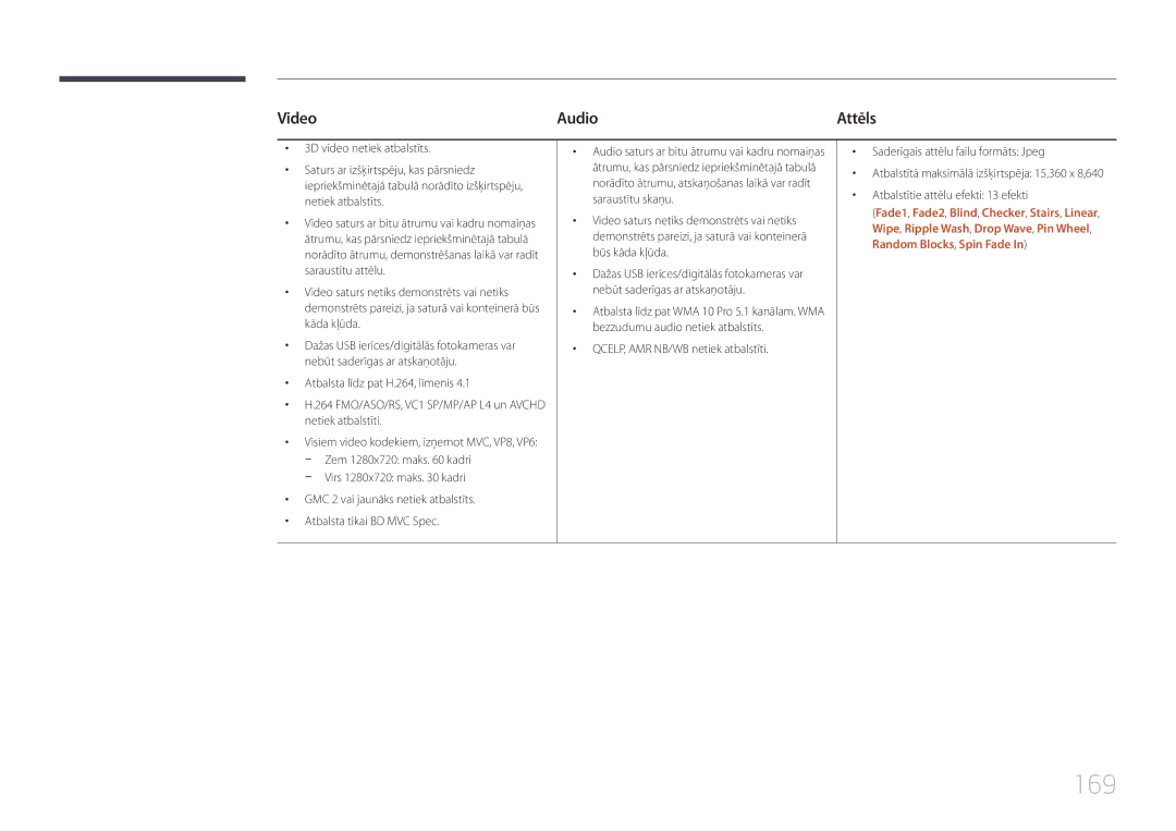 Samsung LH55MECPLGC/EN, LH32MECPLGC/EN, LH46MECPLGC/EN, LH40MECPLGC/EN manual 169, Video Audio 