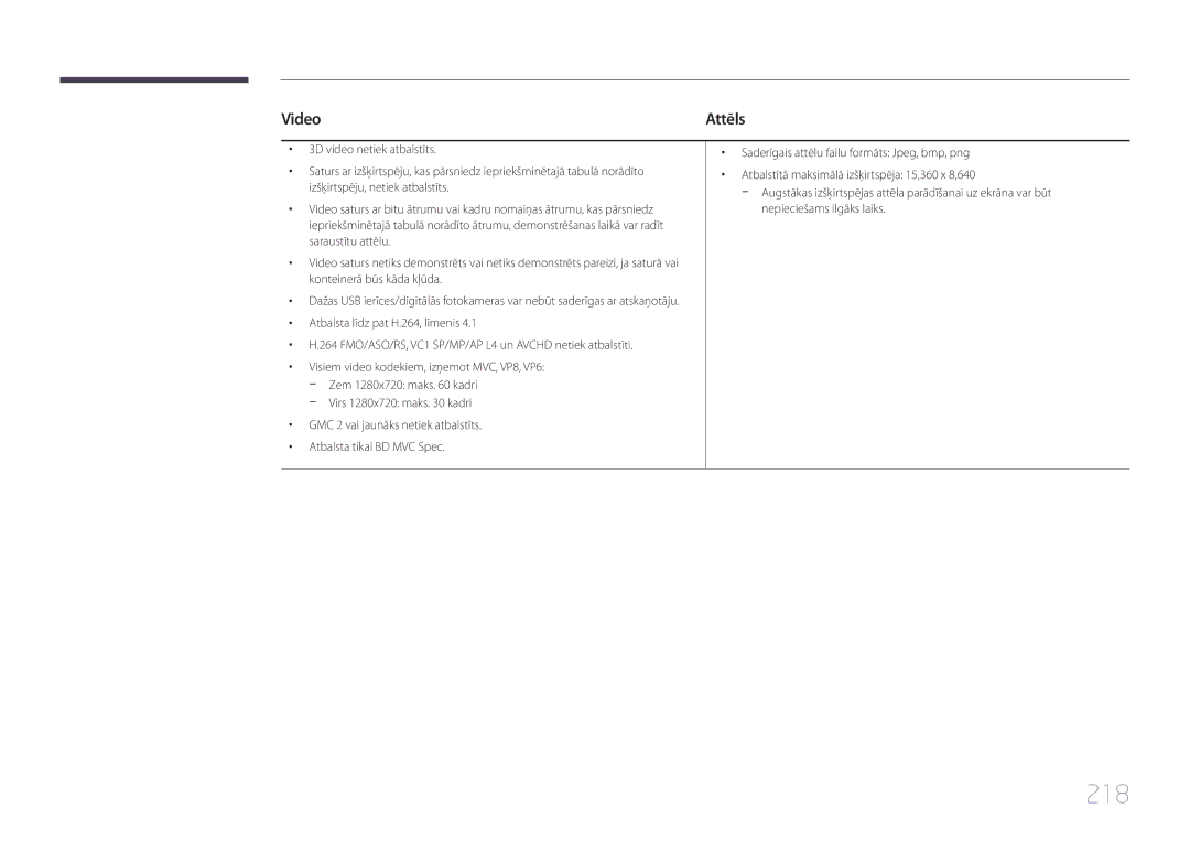 Samsung LH46MECPLGC/EN, LH32MECPLGC/EN, LH55MECPLGC/EN, LH40MECPLGC/EN manual 218, Video 