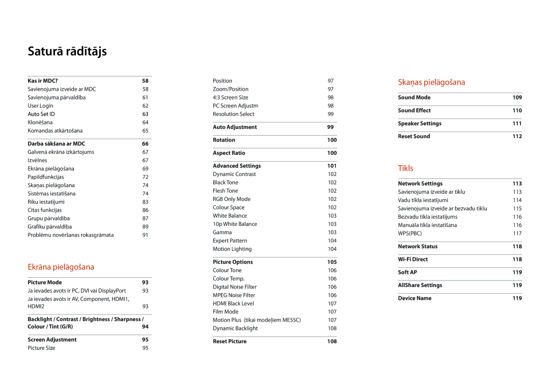 Samsung LH40MECPLGC/EN, LH32MECPLGC/EN, LH55MECPLGC/EN, LH46MECPLGC/EN manual Skaņas pielāgošana 