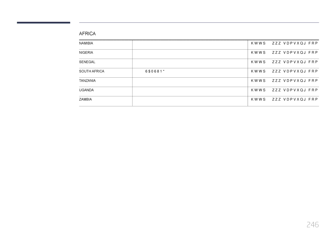 Samsung LH46MECPLGC/EN, LH32MECPLGC/EN, LH55MECPLGC/EN, LH40MECPLGC/EN manual 246 