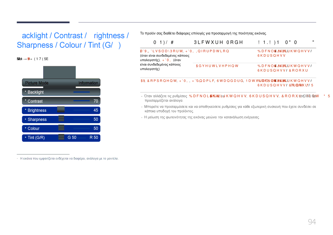 Samsung LH46MECPLGC/EN, LH32MECPLGC/EN, LH55MECPLGC/EN, LH40MECPLGC/EN Πηγή εισόδου Picture Mode, MENUm → Picture → Entere 