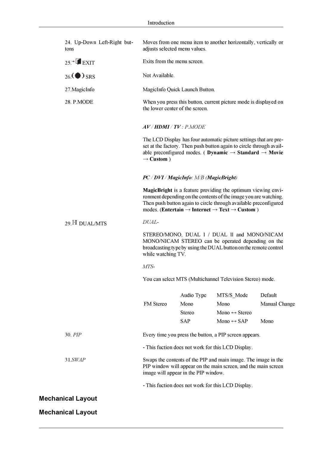 Samsung LH32MGTLBC/EN, LH32MGPPBC/EN, LH32MGPLBC/XJ, LH32MGTPBC/XJ, LH32MGTLBC/XJ, LH32MGPLBC/EN Mechanical Layout, → Custom 