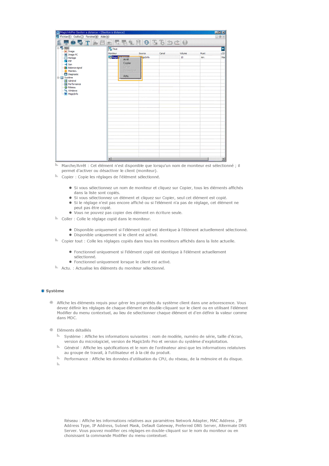 Samsung LH32MGPPBC/EN, LH32MGTLBC/EN, LH32MGPLBC/EN manual Système 