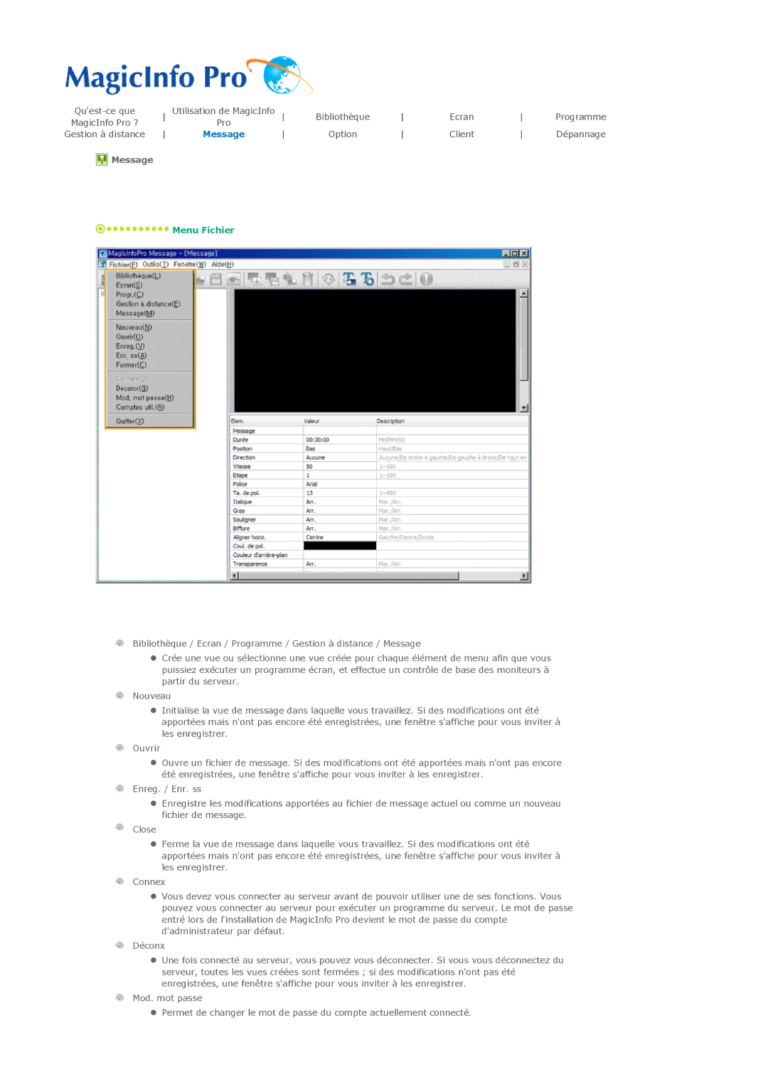 Samsung LH32MGTLBC/EN, LH32MGPPBC/EN, LH32MGPLBC/EN manual Message 