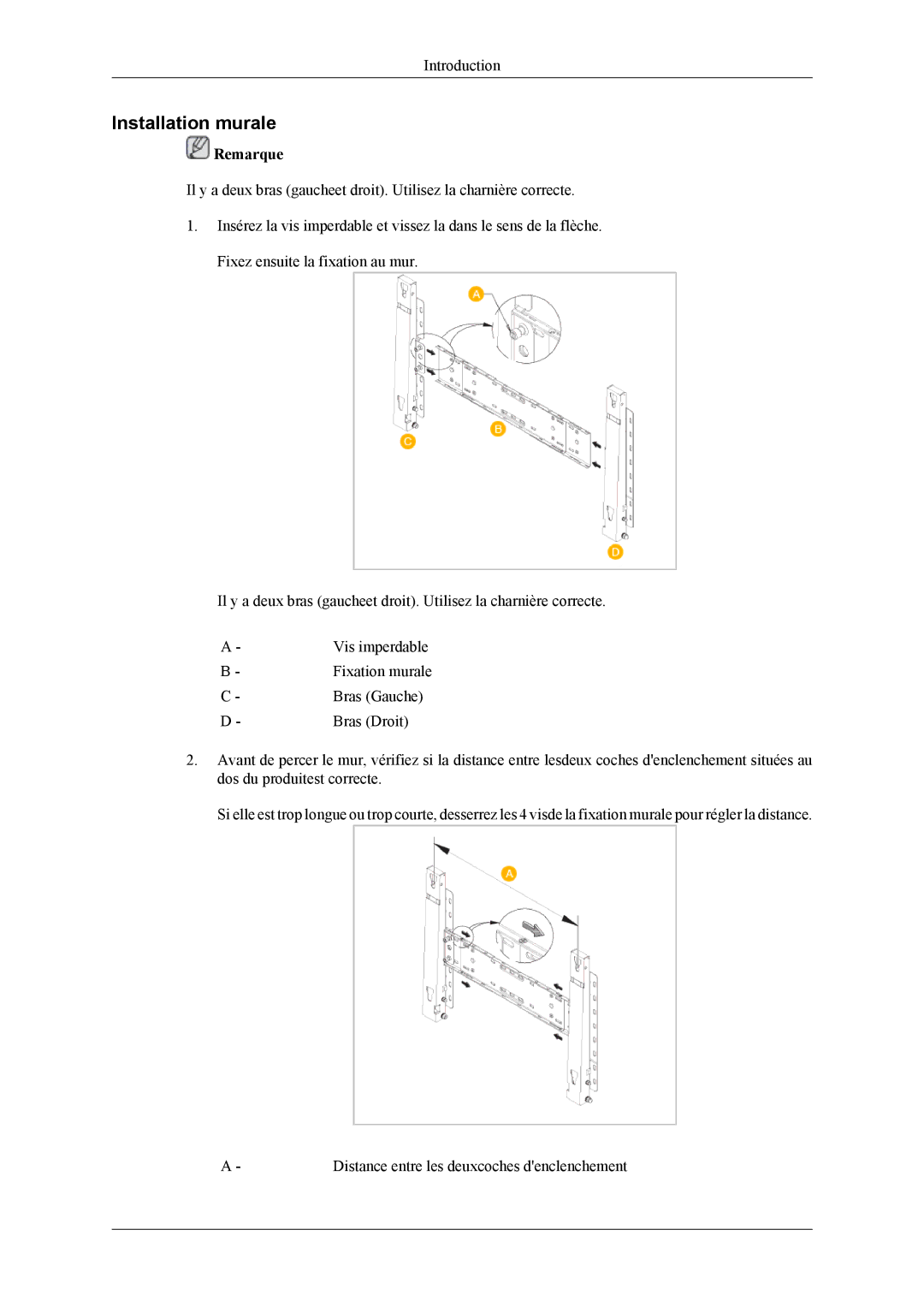 Samsung LH32MGPPBC/EN, LH32MGTLBC/EN, LH32MGPLBC/EN manual Installation murale 