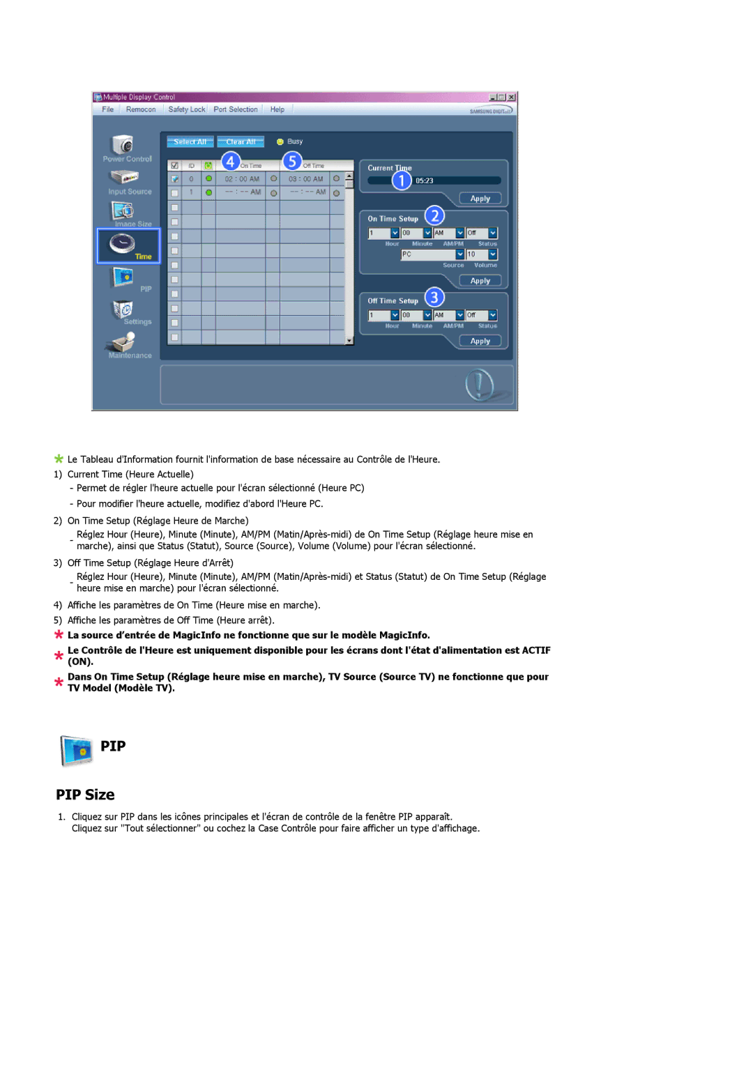 Samsung LH32MGPPBC/EN, LH32MGTLBC/EN, LH32MGPLBC/EN manual Pip, PIP Size 