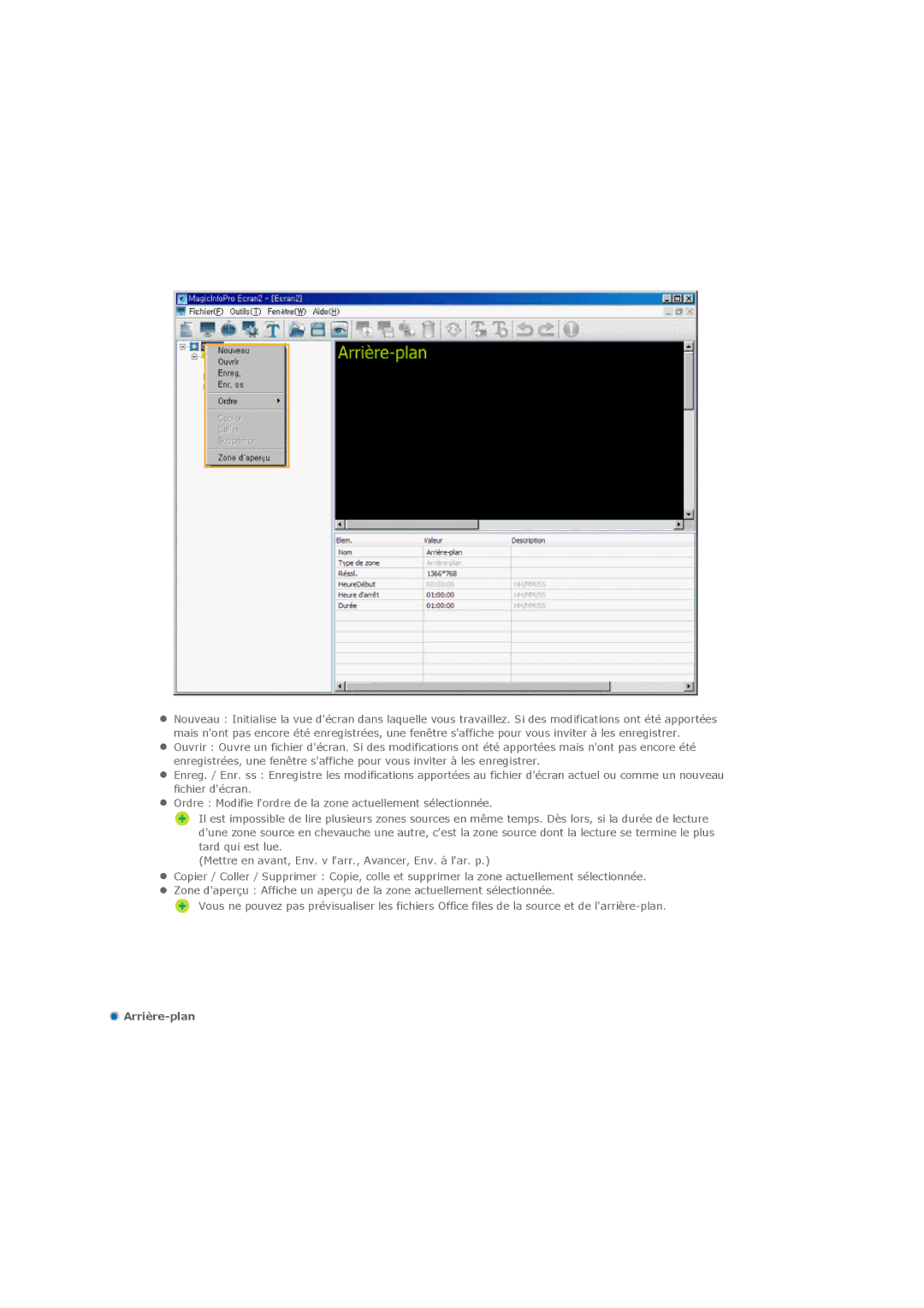 Samsung LH32MGPPBC/EN, LH32MGTLBC/EN, LH32MGPLBC/EN manual Arrière-plan 