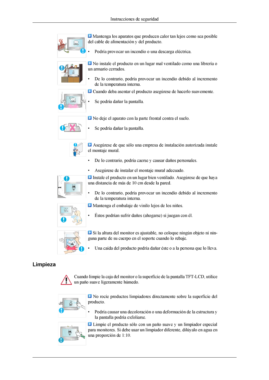 Samsung LH32MGTLBC/EN, LH32MGPLBC/EN, LH32MGPLSC/EN, LH32MGTABU/EN manual Limpieza 