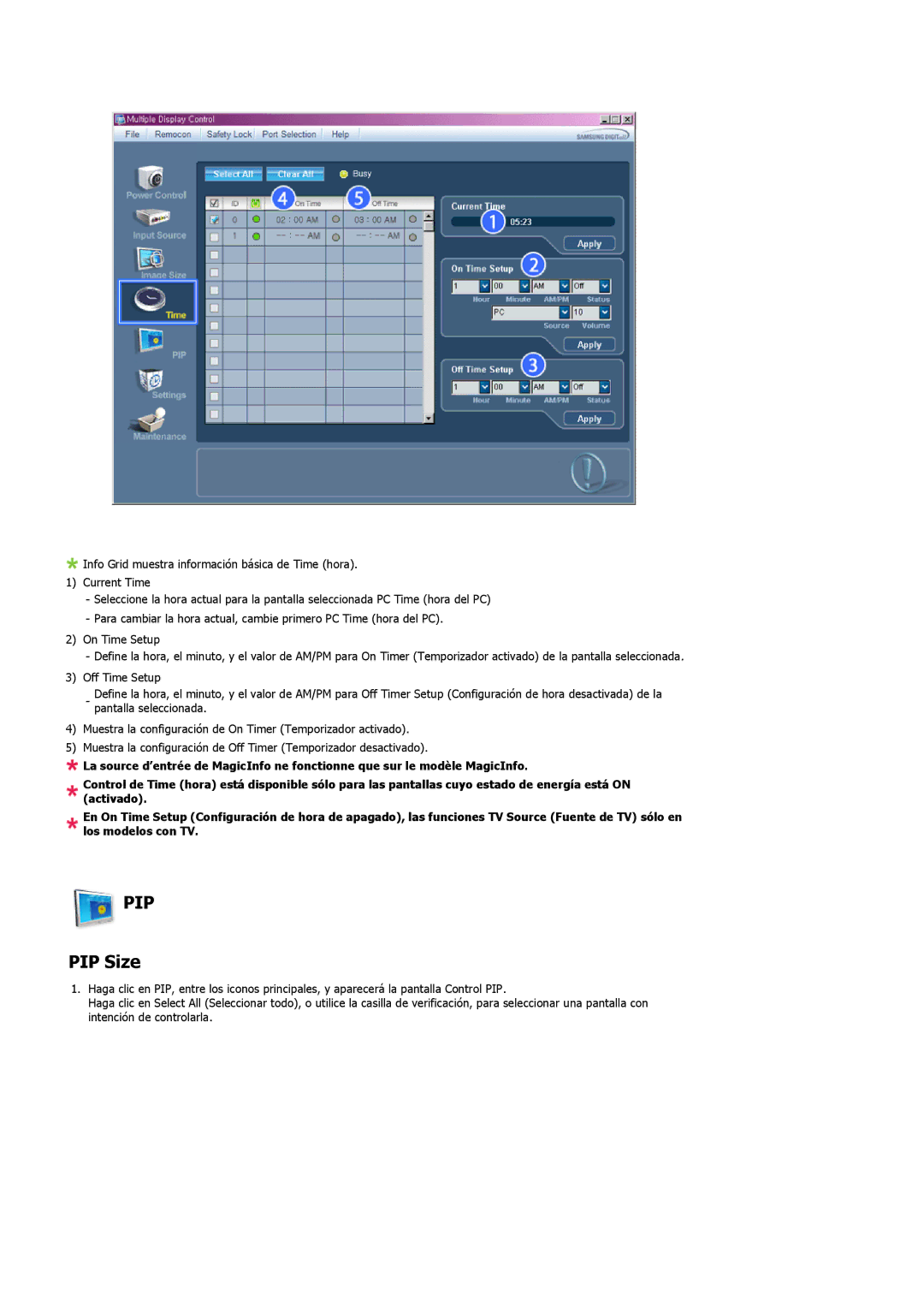 Samsung LH32MGTABU/EN, LH32MGTLBC/EN, LH32MGPLBC/EN, LH32MGPLSC/EN manual Pip, PIP Size 