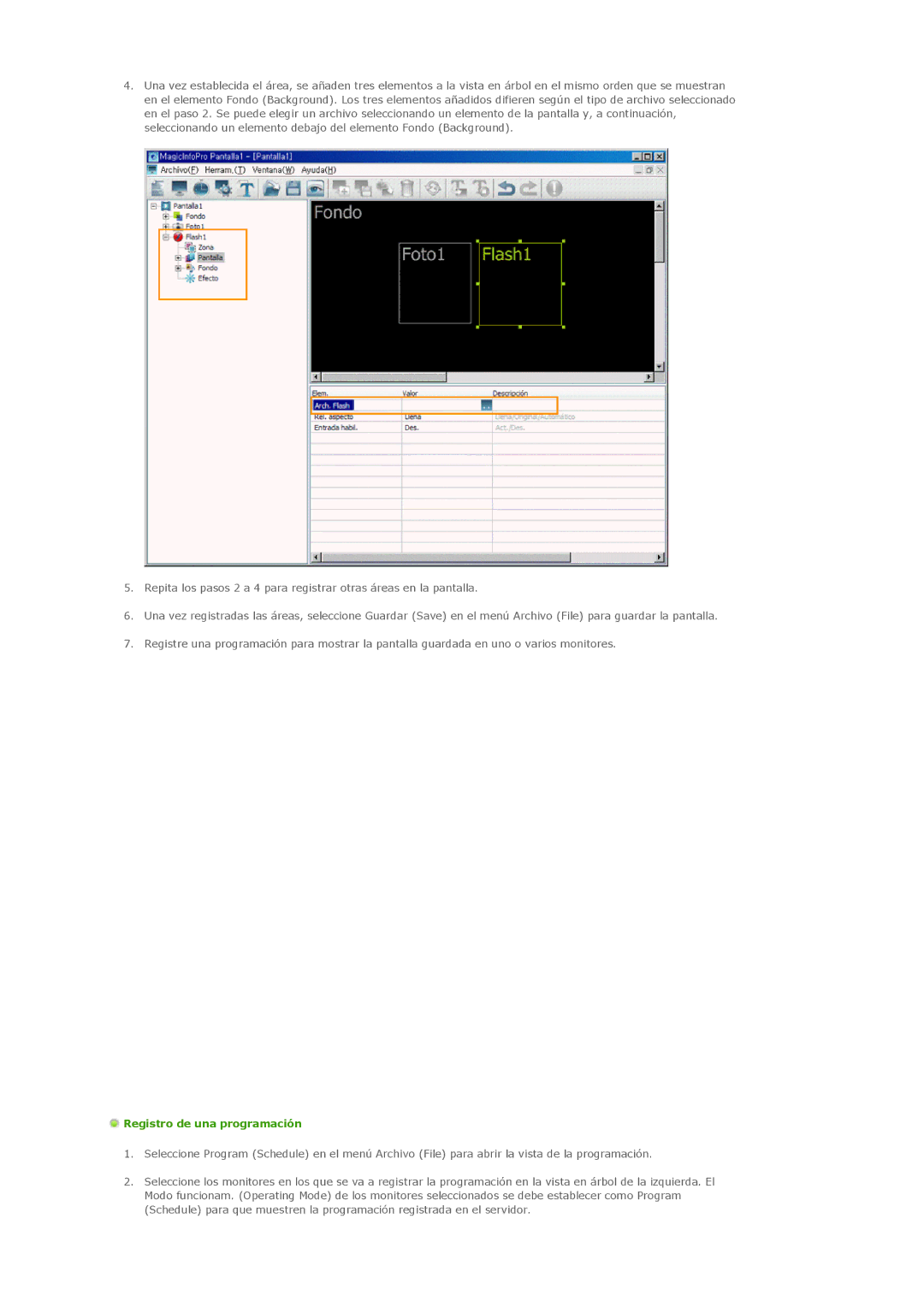 Samsung LH32MGTLBC/EN, LH32MGPLBC/EN, LH32MGPLSC/EN, LH32MGTABU/EN manual Registro de una programación 