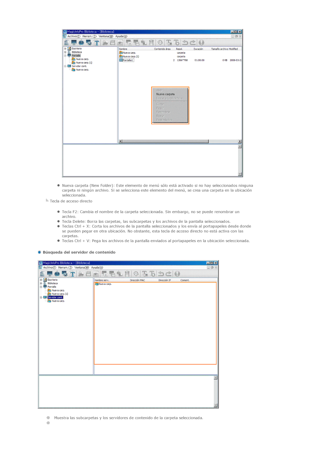 Samsung LH32MGPLBC/EN, LH32MGTLBC/EN, LH32MGPLSC/EN, LH32MGTABU/EN manual Búsqueda del servidor de contenido 