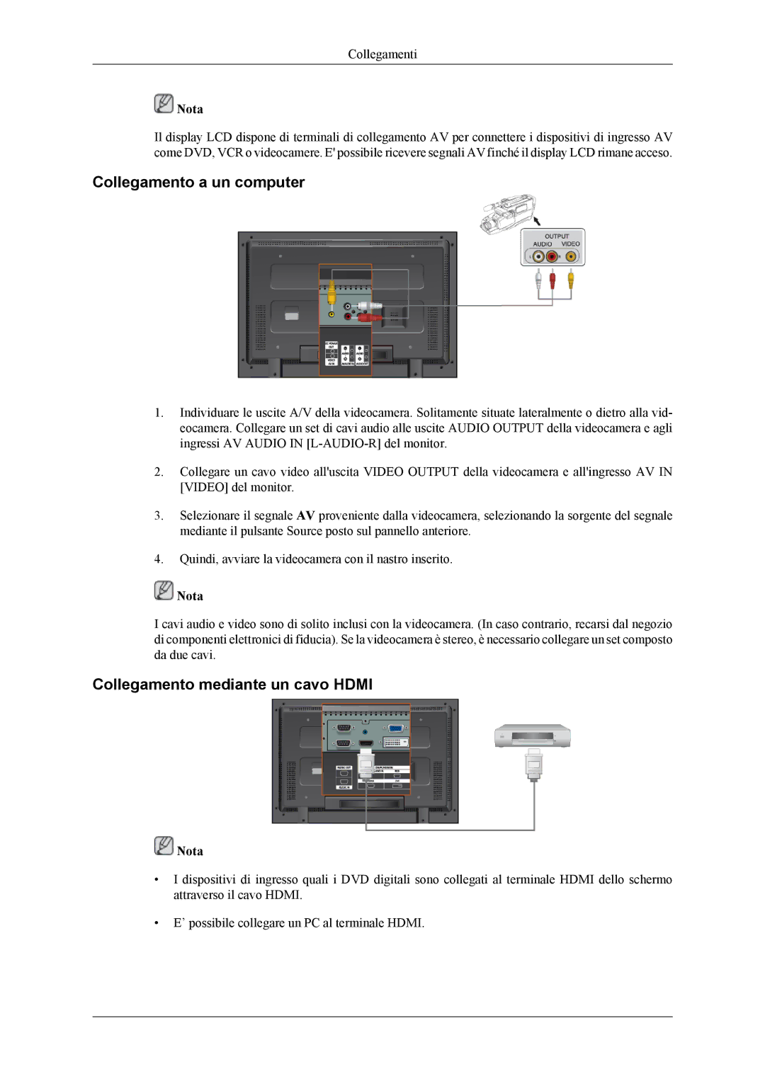 Samsung LH32MGPLBC/EN, LH32MGTLBC/EN manual Collegamento mediante un cavo Hdmi 