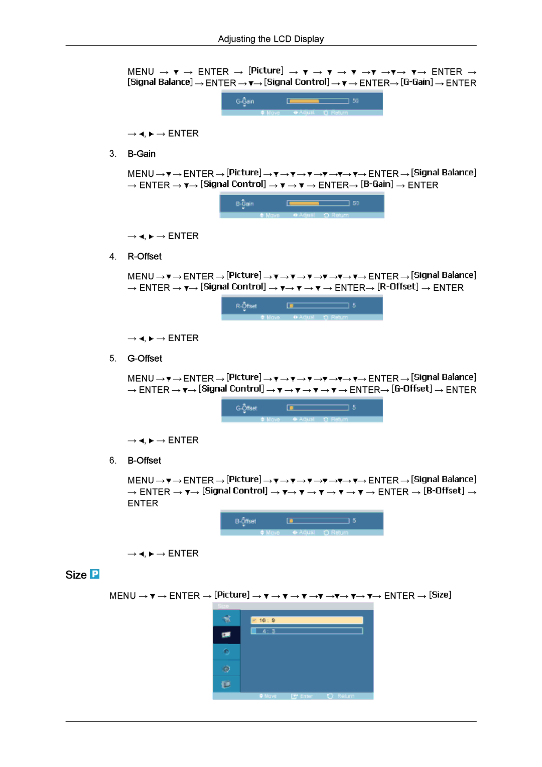 Samsung LH32MGUSBC/EN, LH32MGULBC/EN, LH32MGQLBC/EN, LH32MGQPBC/EN, LH32MGQMBC/EN, LH32MGULBC/XY, LH32MGQLBC/XY Size, Offset 