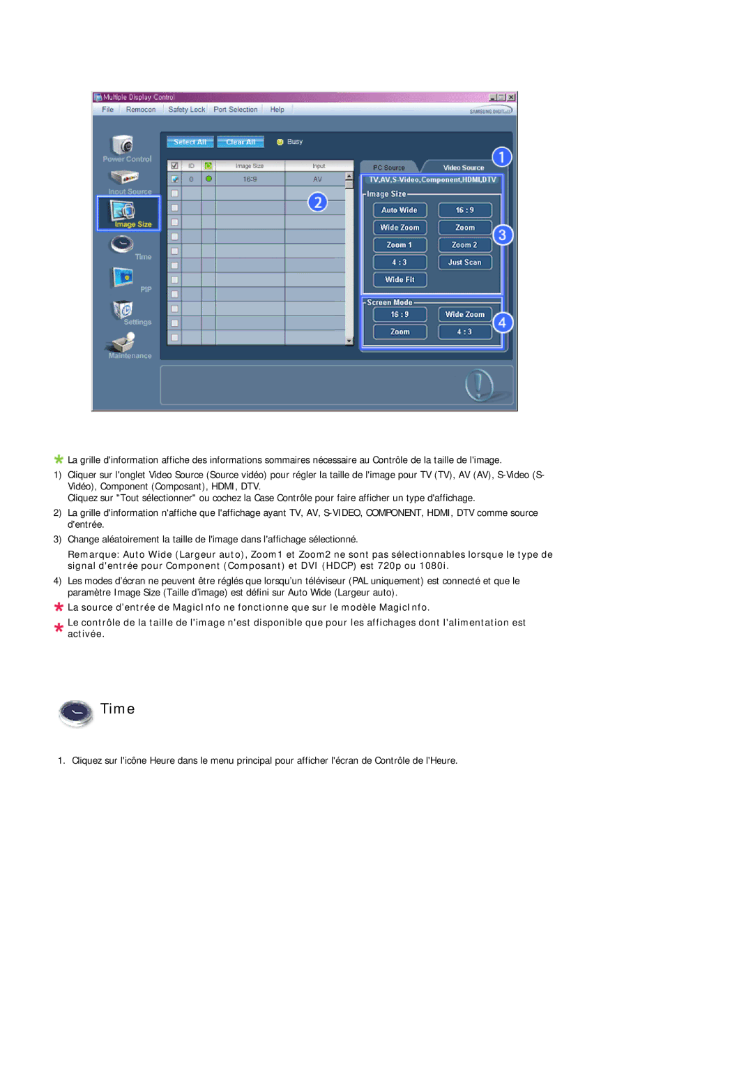 Samsung LH32MGQPBC/EN, LH32MGULBC/EN, LH32MGQLBC/EN manual Time 