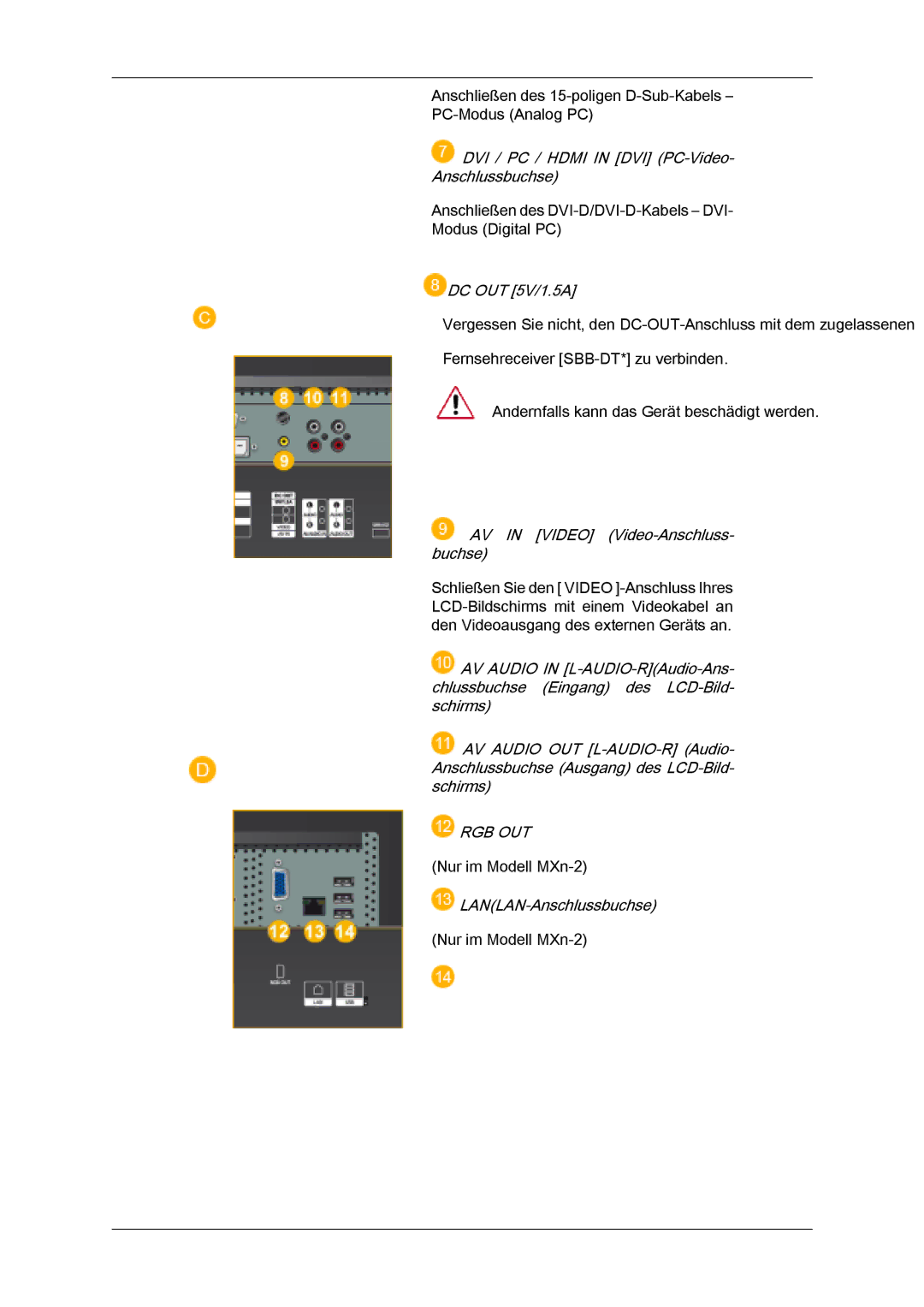 Samsung LH32MGQPBC/EN, LH32MGULBC/EN, LH32MGQLBC/EN manual Rgb Out 