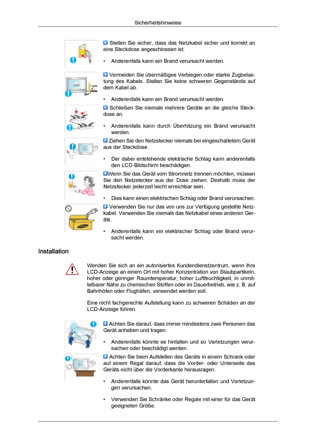 Samsung LH32MGULBC/EN, LH32MGQLBC/EN, LH32MGQPBC/EN manual Installation 