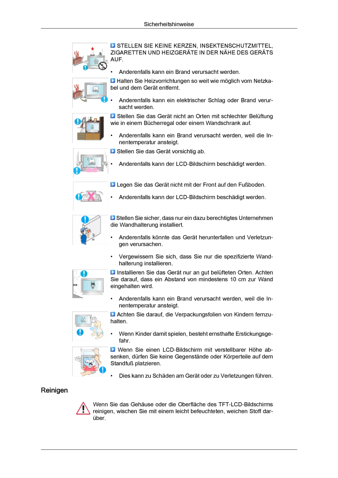 Samsung LH32MGQLBC/EN, LH32MGULBC/EN, LH32MGQPBC/EN manual Reinigen 