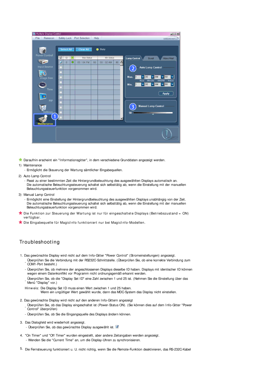 Samsung LH32MGQLBC/EN, LH32MGULBC/EN, LH32MGQPBC/EN manual Troubleshooting 