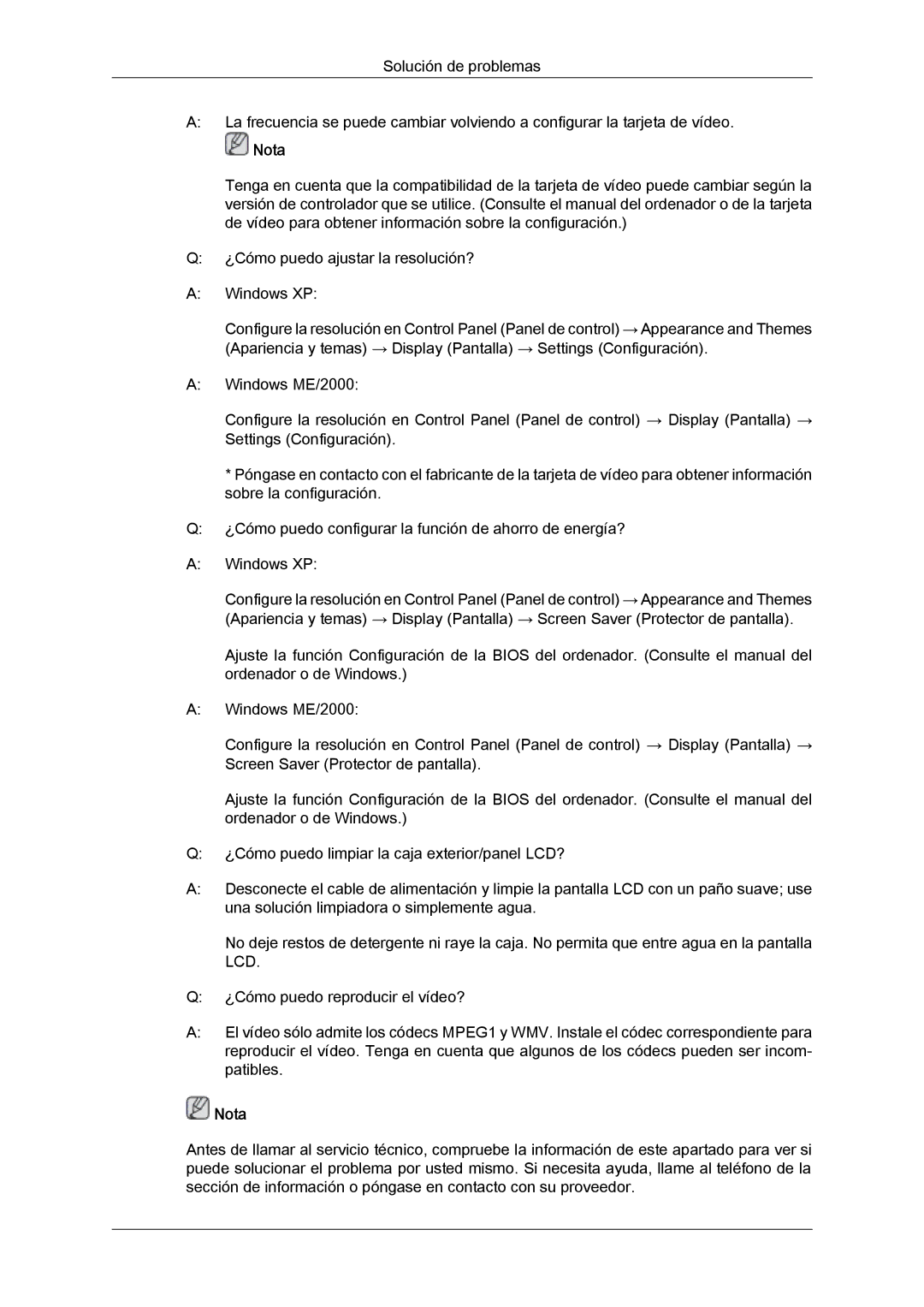 Samsung LH32MGULBC/EN, LH32MGQLBC/EN, LH32MGUSBC/EN, LH32MGQMBC/EN manual Nota 