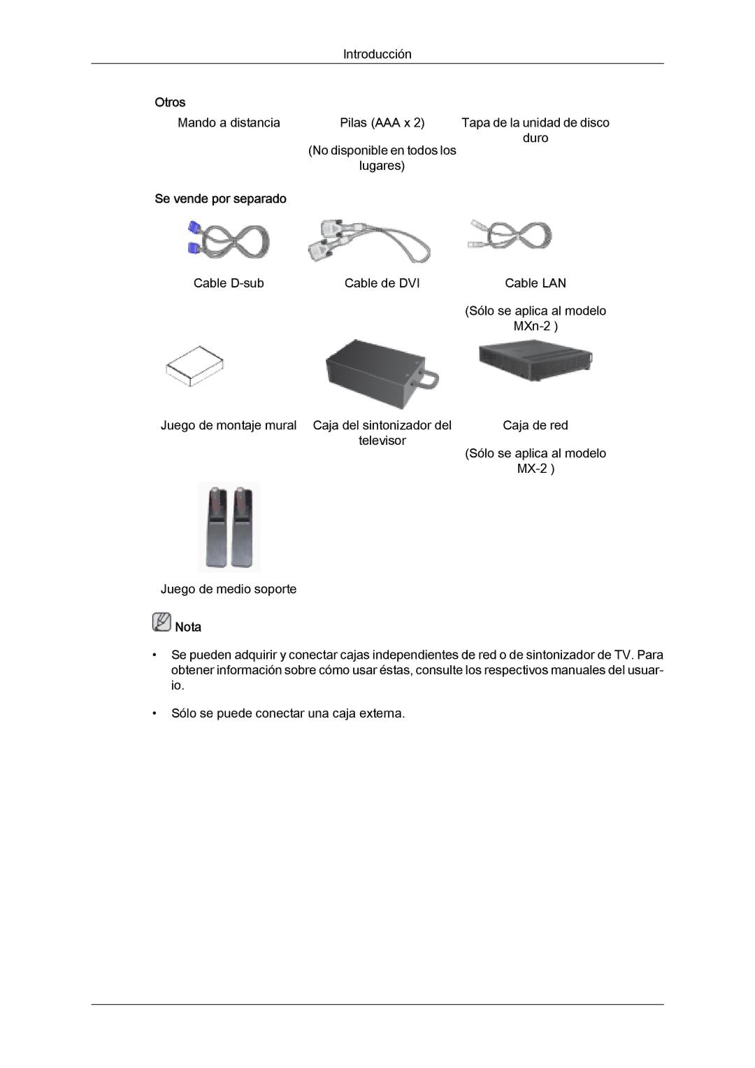 Samsung LH32MGQMBC/EN, LH32MGULBC/EN, LH32MGQLBC/EN, LH32MGUSBC/EN manual Se vende por separado 