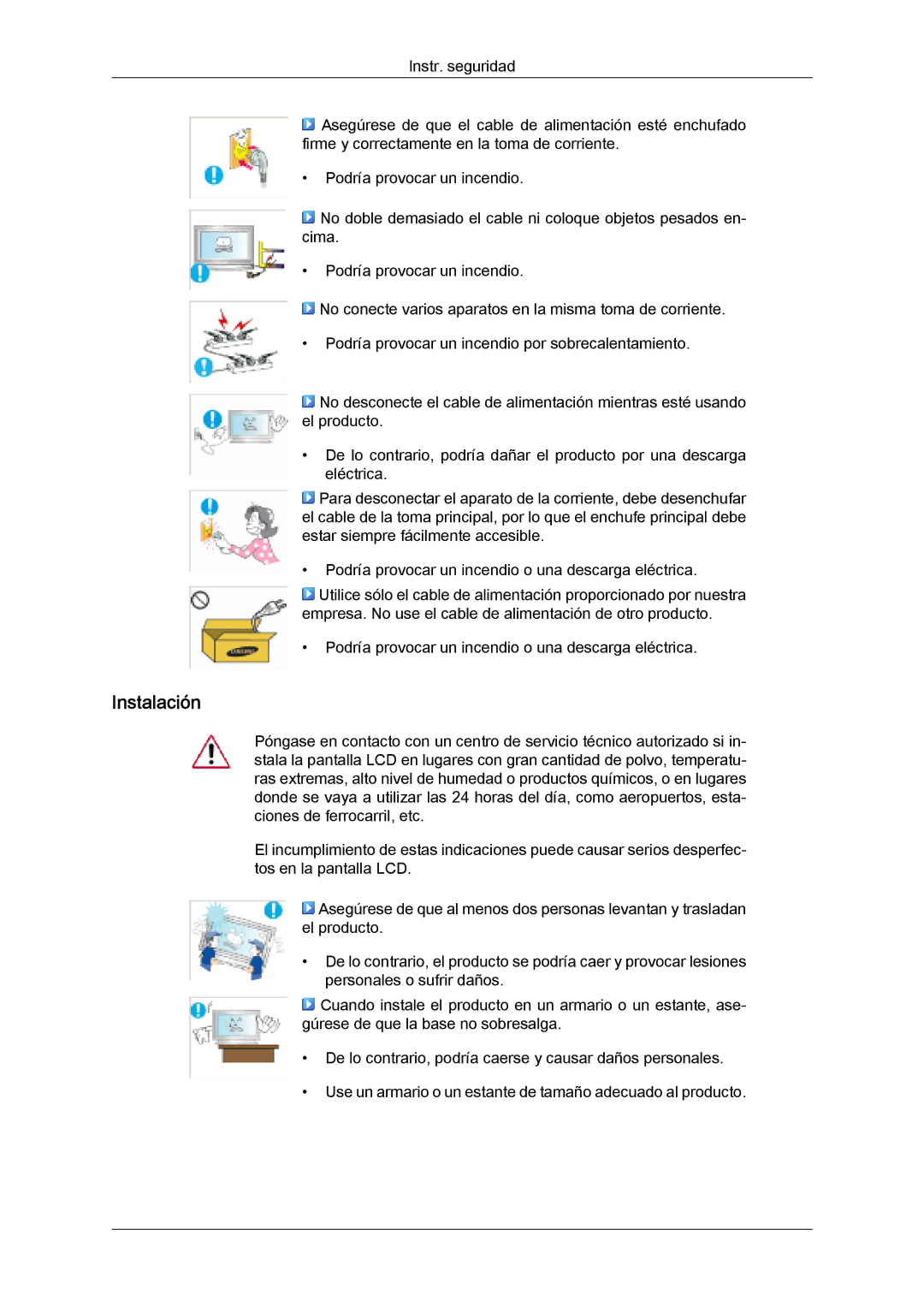 Samsung LH32MGQMBC/EN, LH32MGULBC/EN, LH32MGQLBC/EN, LH32MGUSBC/EN manual Instalación 