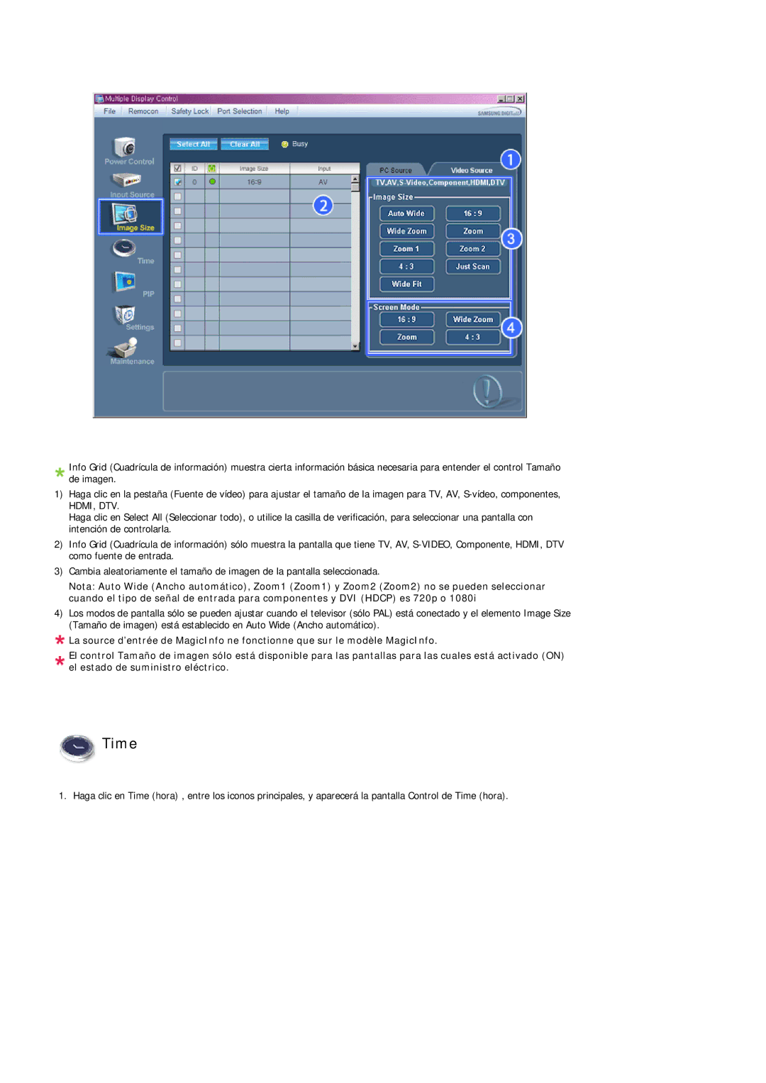 Samsung LH32MGQMBC/EN, LH32MGULBC/EN, LH32MGQLBC/EN, LH32MGUSBC/EN manual Time 