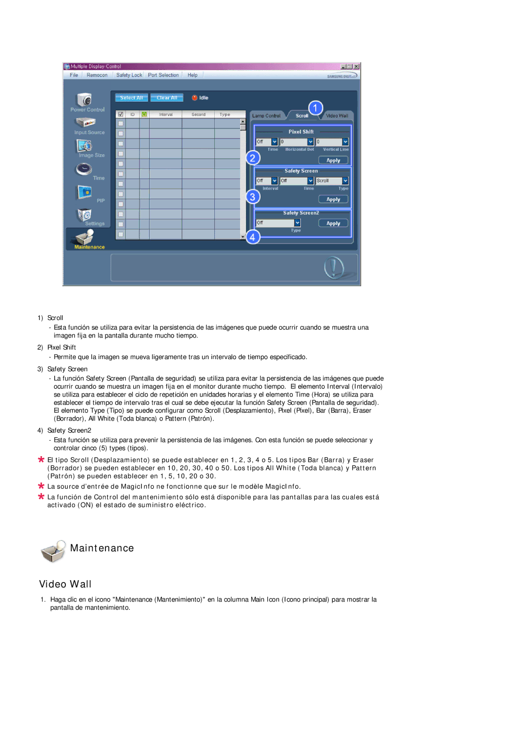 Samsung LH32MGULBC/EN, LH32MGQLBC/EN, LH32MGUSBC/EN, LH32MGQMBC/EN manual Maintenance Video Wall 