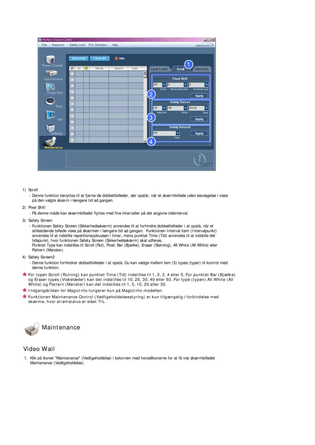 Samsung LH32MGULBC/EN, LH32MGQLBC/EN manual Maintenance Video Wall 