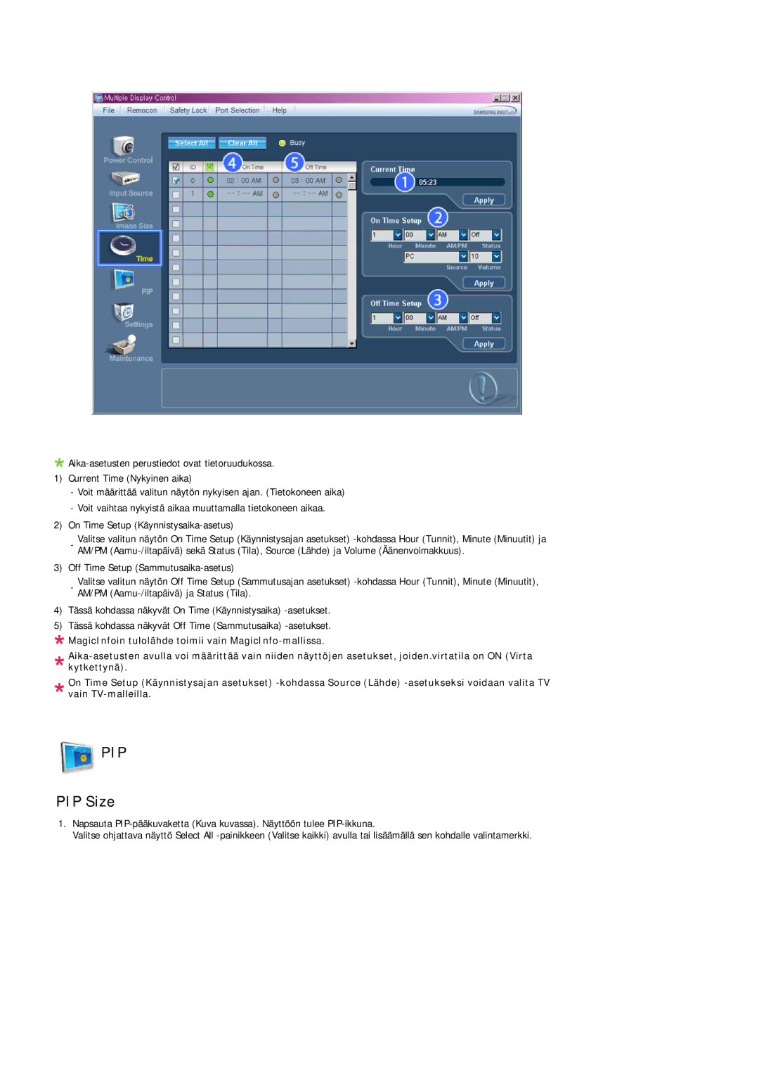 Samsung LH32MGQLBC/EN, LH32MGULBC/EN manual Pip, PIP Size 