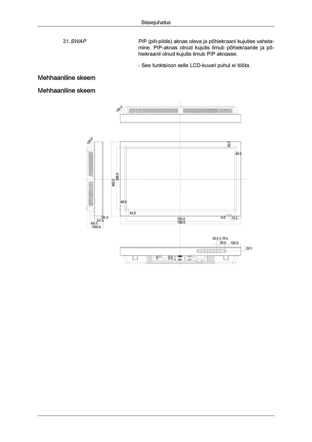 Samsung LH32MGULBC/EN manual Mehhaaniline skeem, Swap 