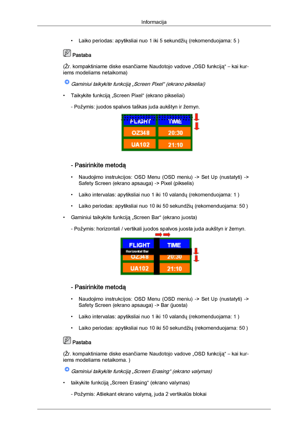 Samsung LH32MGULBC/EN manual Gaminiui taikykite funkciją „Screen Pixel ekrano pikseliai 