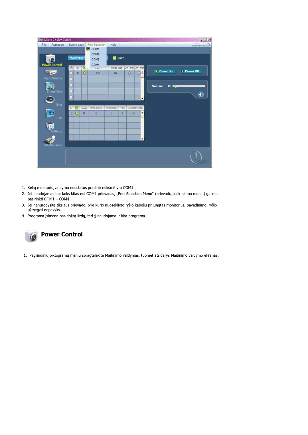 Samsung LH32MGULBC/EN manual Power Control 