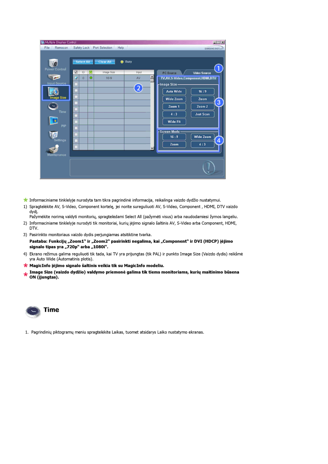 Samsung LH32MGULBC/EN manual Time 