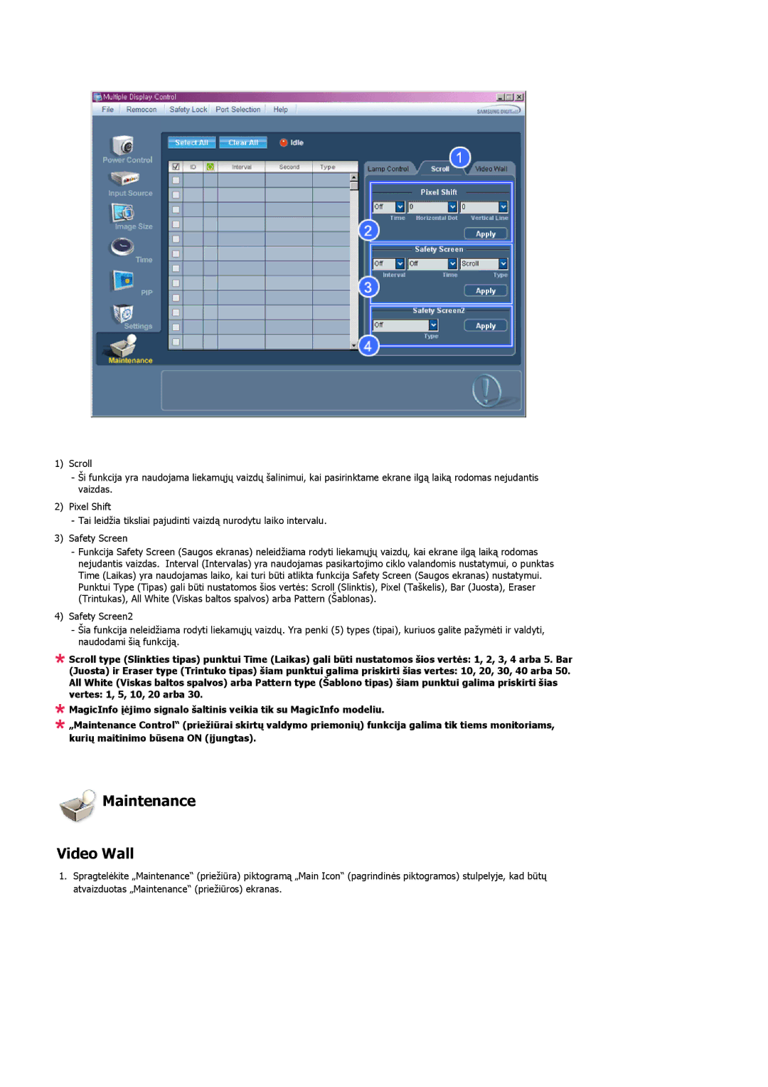 Samsung LH32MGULBC/EN manual Maintenance Video Wall 