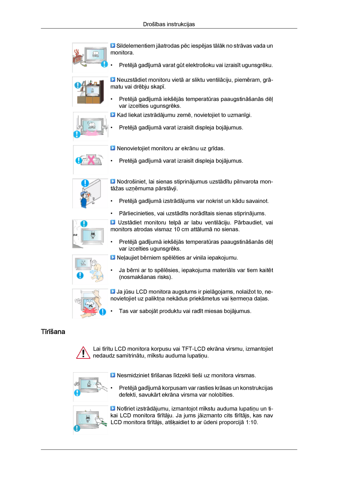 Samsung LH32MGULBC/EN manual Tīrīšana 