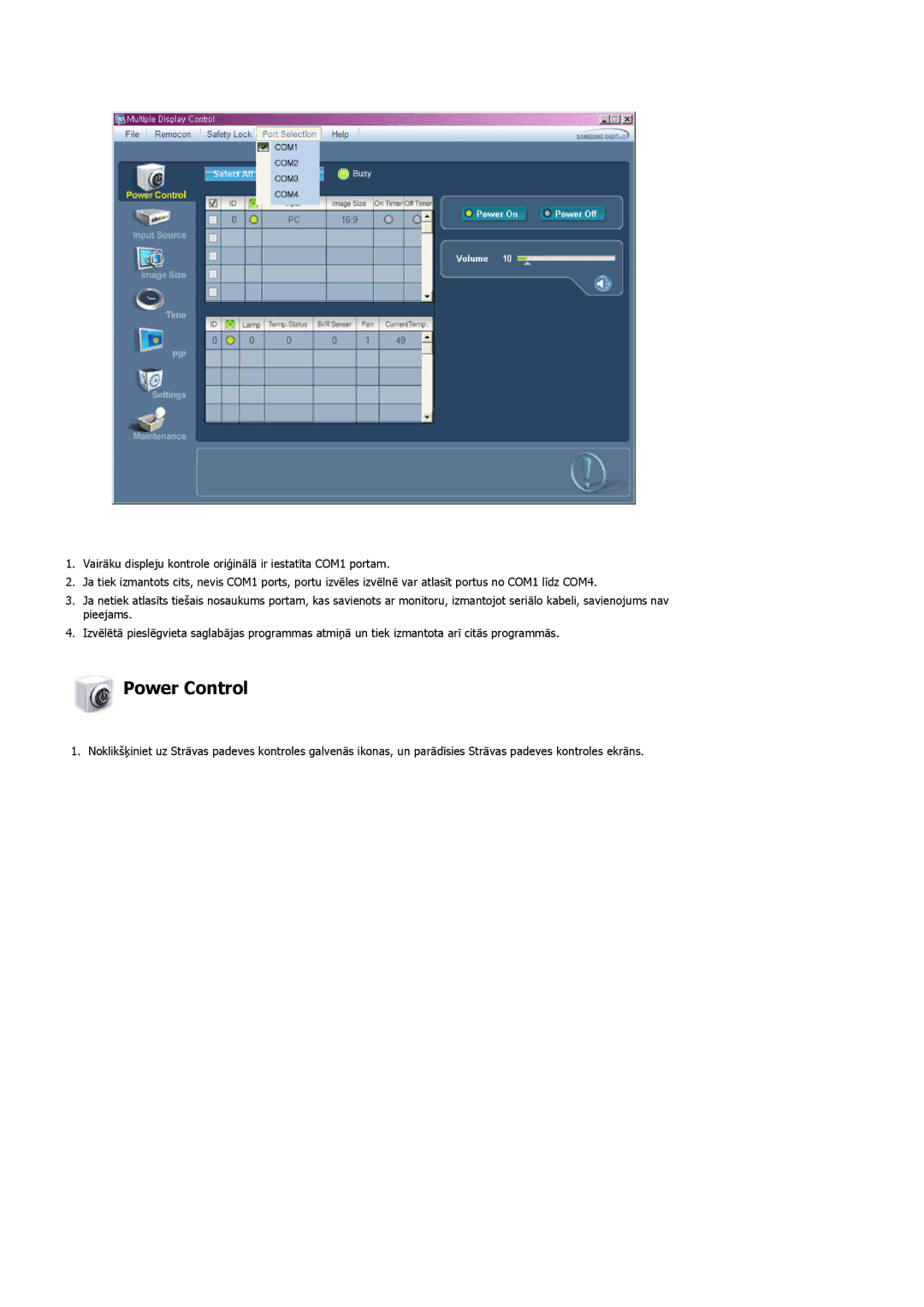 Samsung LH32MGULBC/EN manual Power Control 