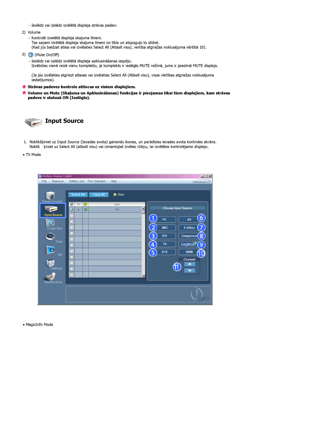 Samsung LH32MGULBC/EN manual Input Source 