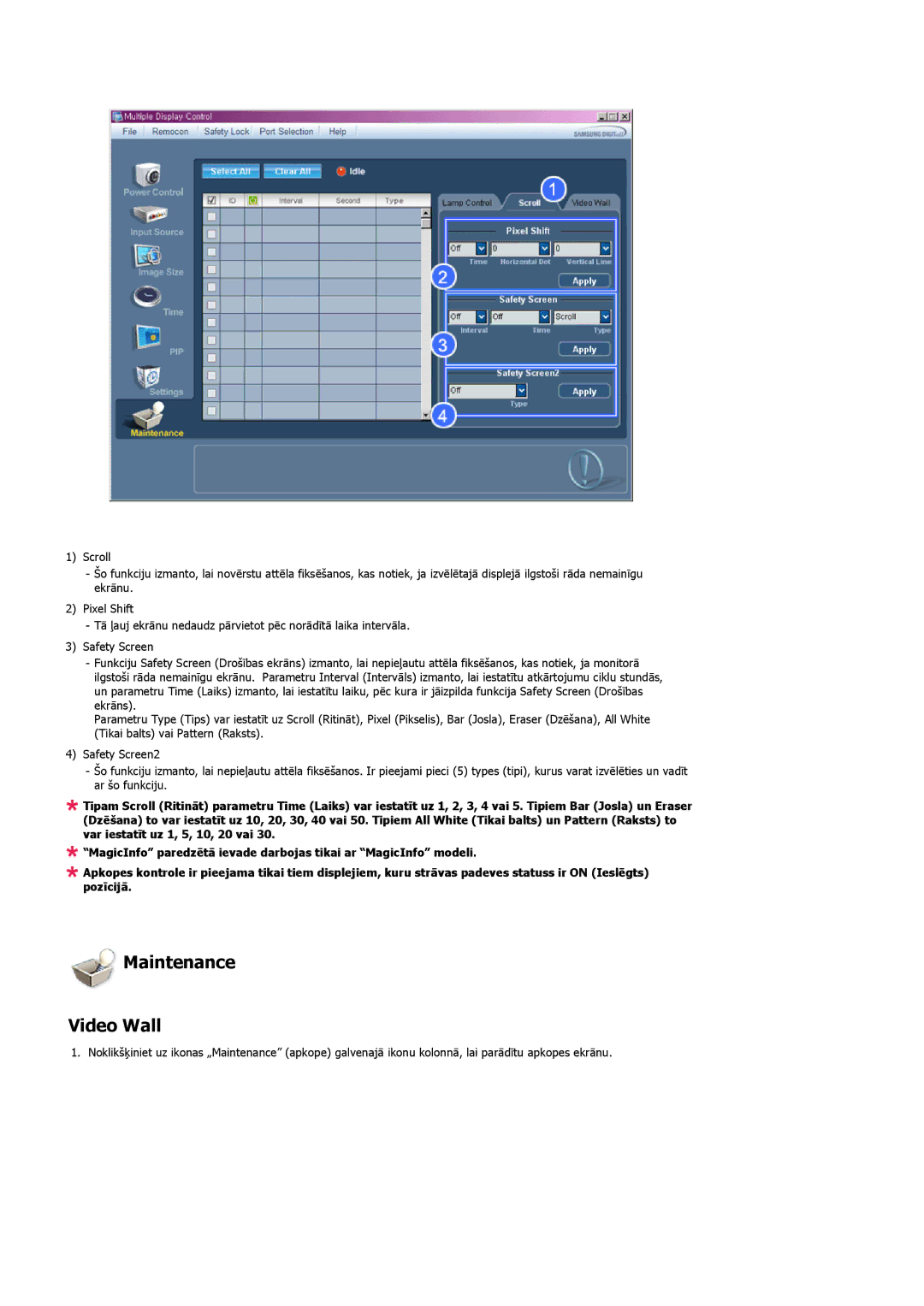 Samsung LH32MGULBC/EN manual Maintenance Video Wall 