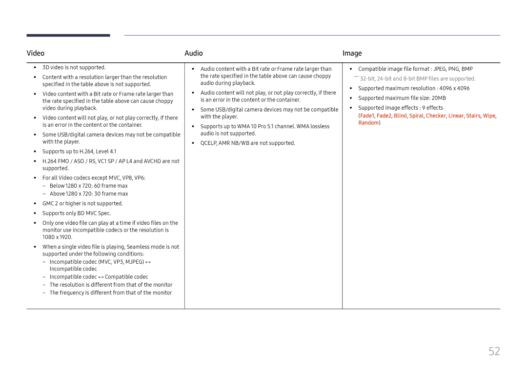 Samsung LH32OMHPWBC/EN manual Video Audio, Image 