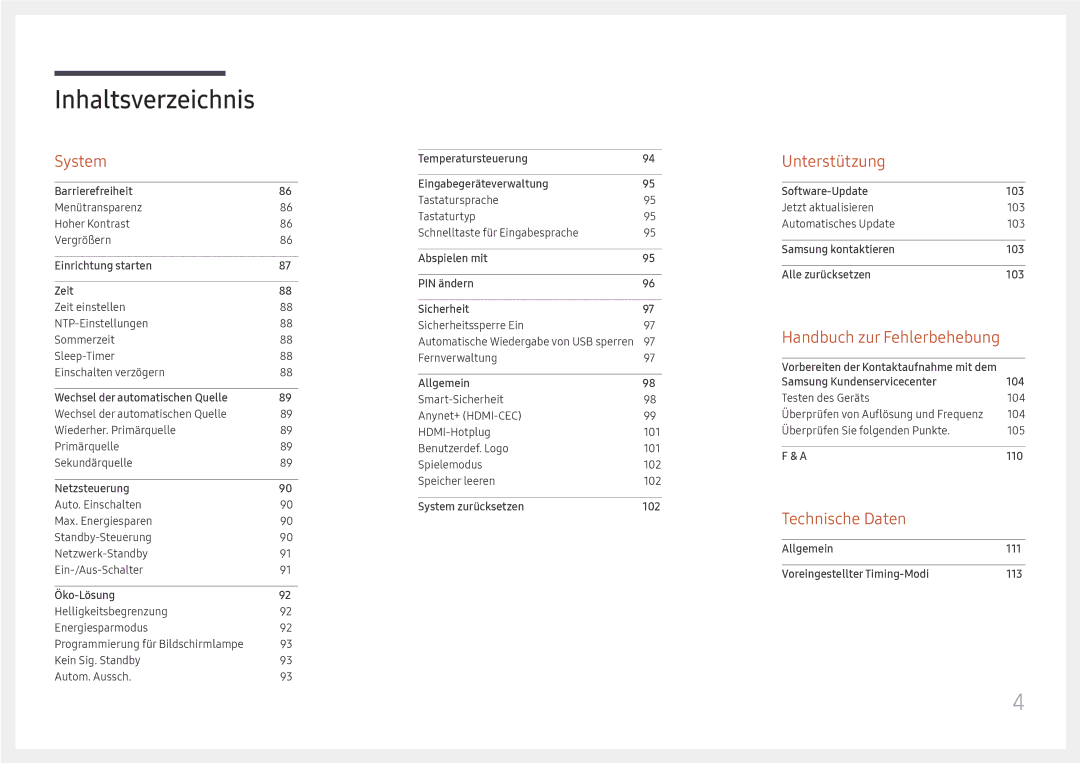 Samsung LH32OMHPWBC/EN manual Technische Daten 