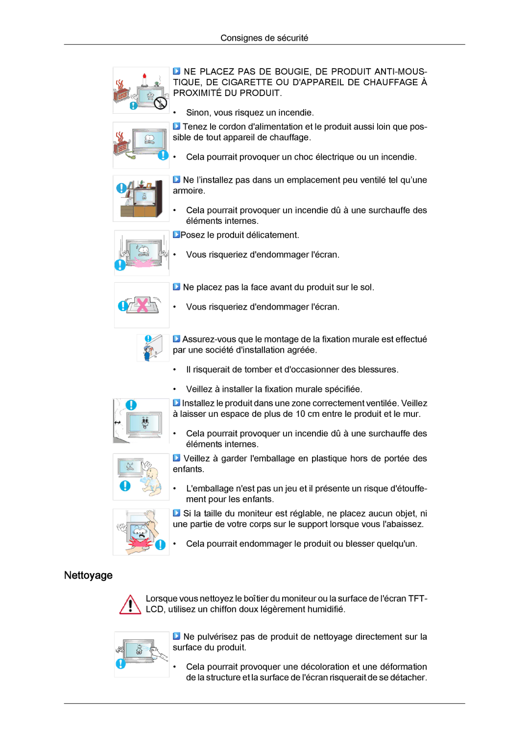 Samsung LH32TCTMBC/EN manual Nettoyage 