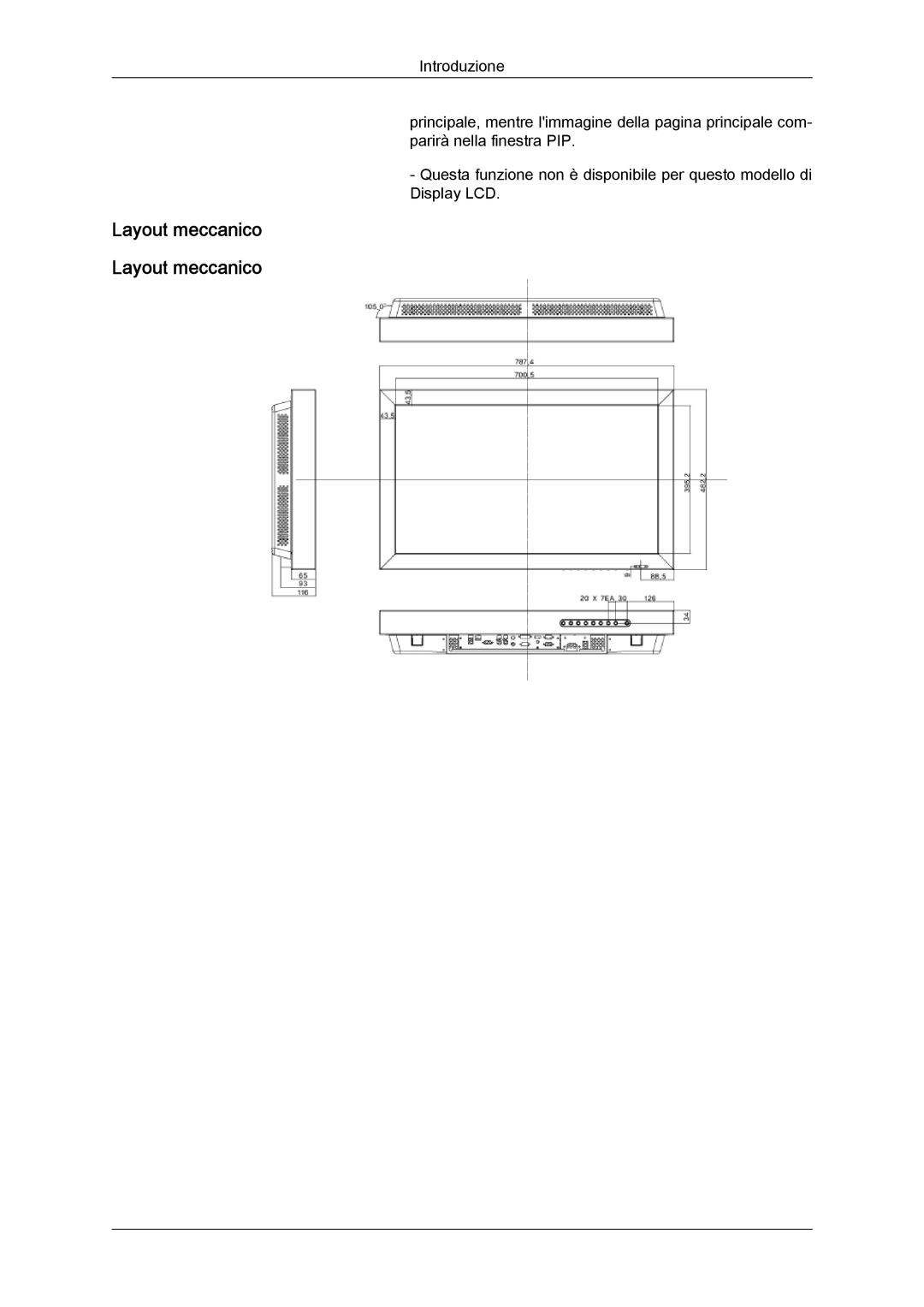 Samsung LH32TCTMBC/EN manual Layout meccanico 