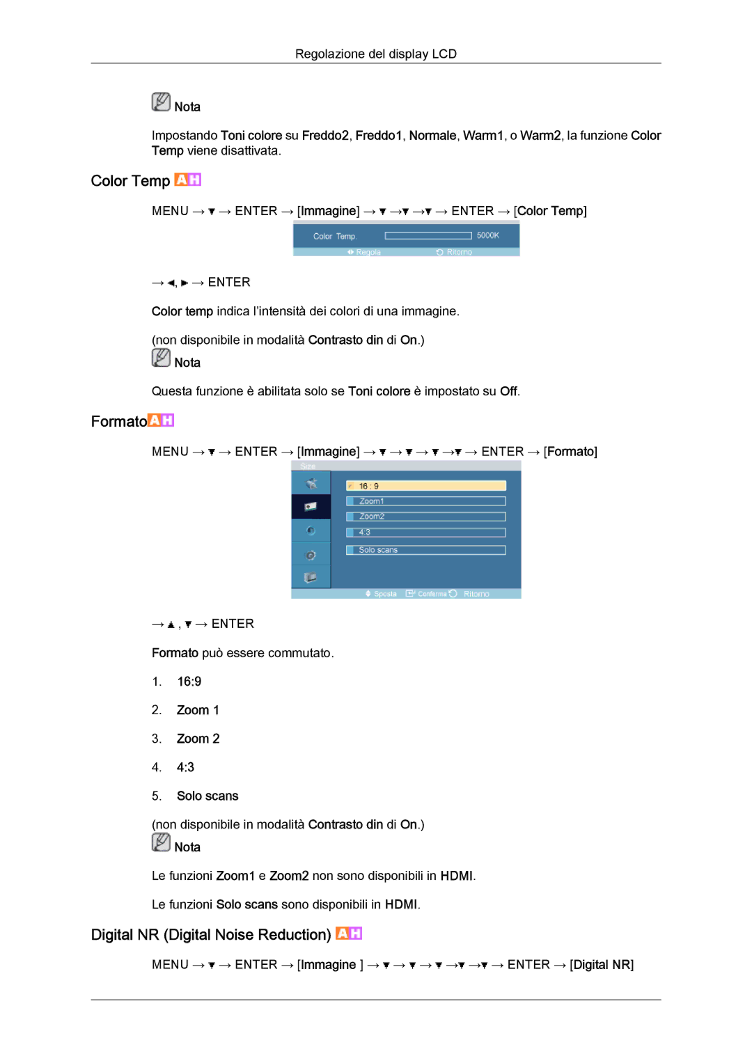 Samsung LH32TCTMBC/EN manual Digital NR Digital Noise Reduction, Zoom Solo scans 