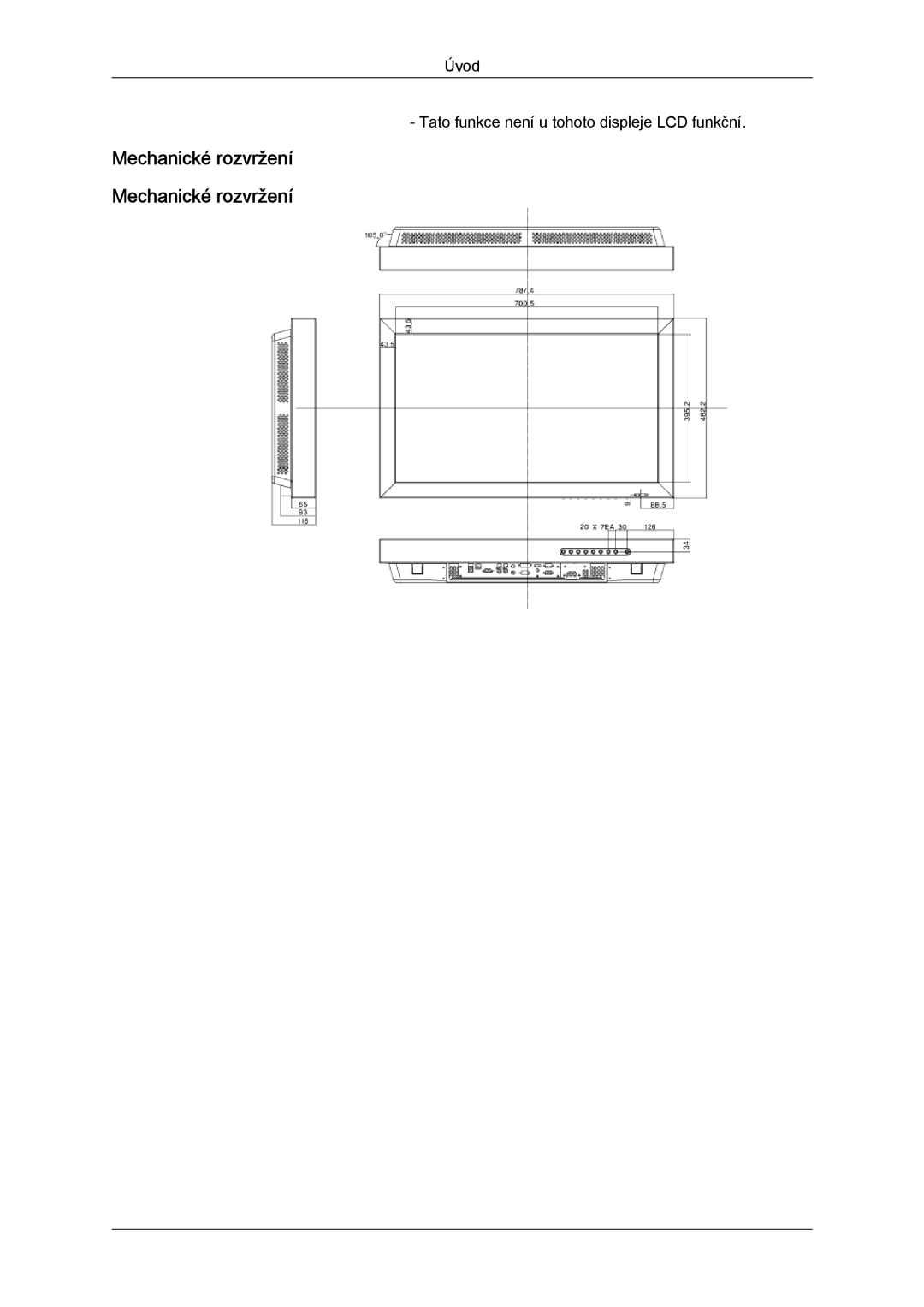 Samsung LH32TCTMBC/EN manual Mechanické rozvržení 