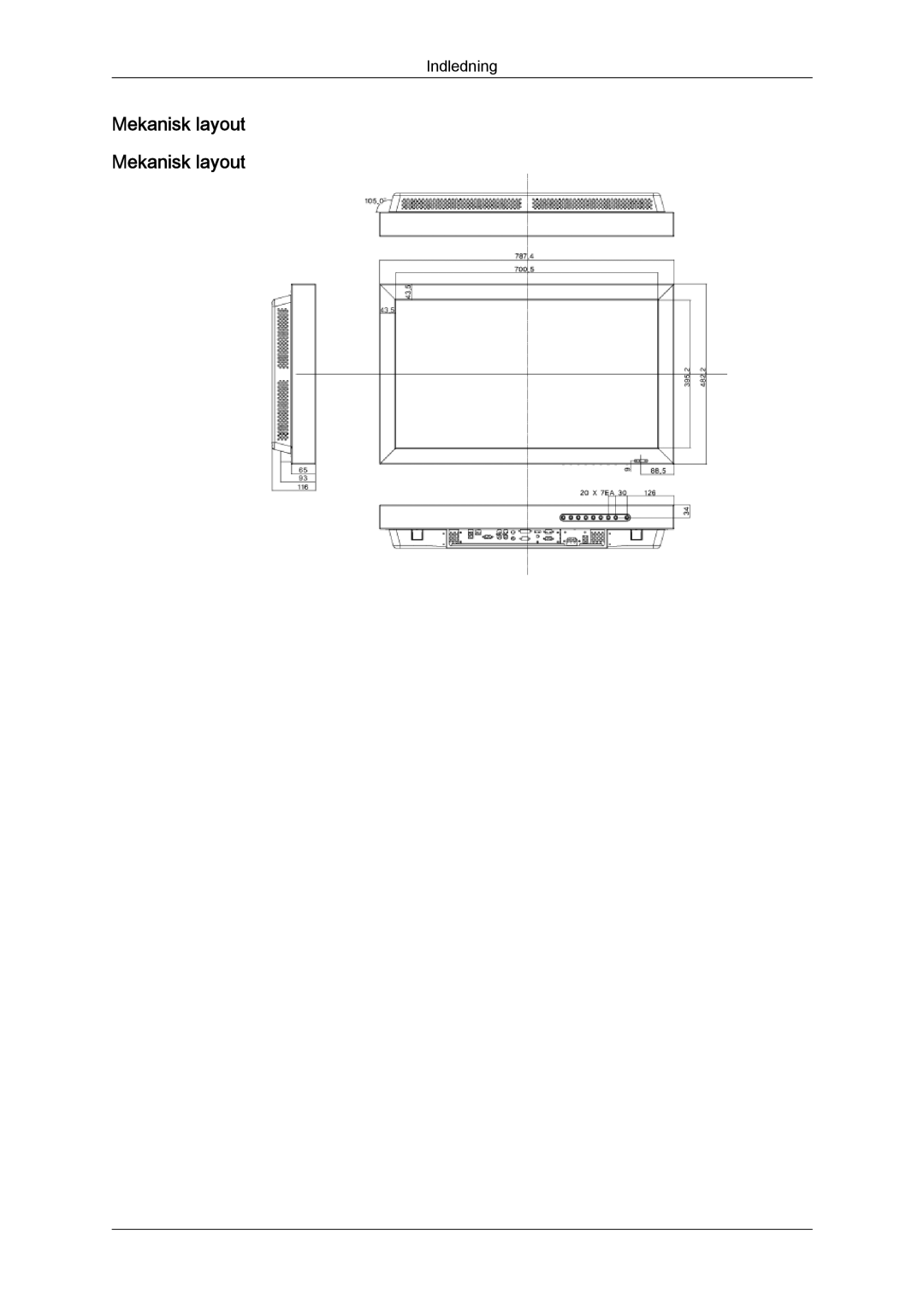 Samsung LH32TCTMBC/EN manual Mekanisk layout 