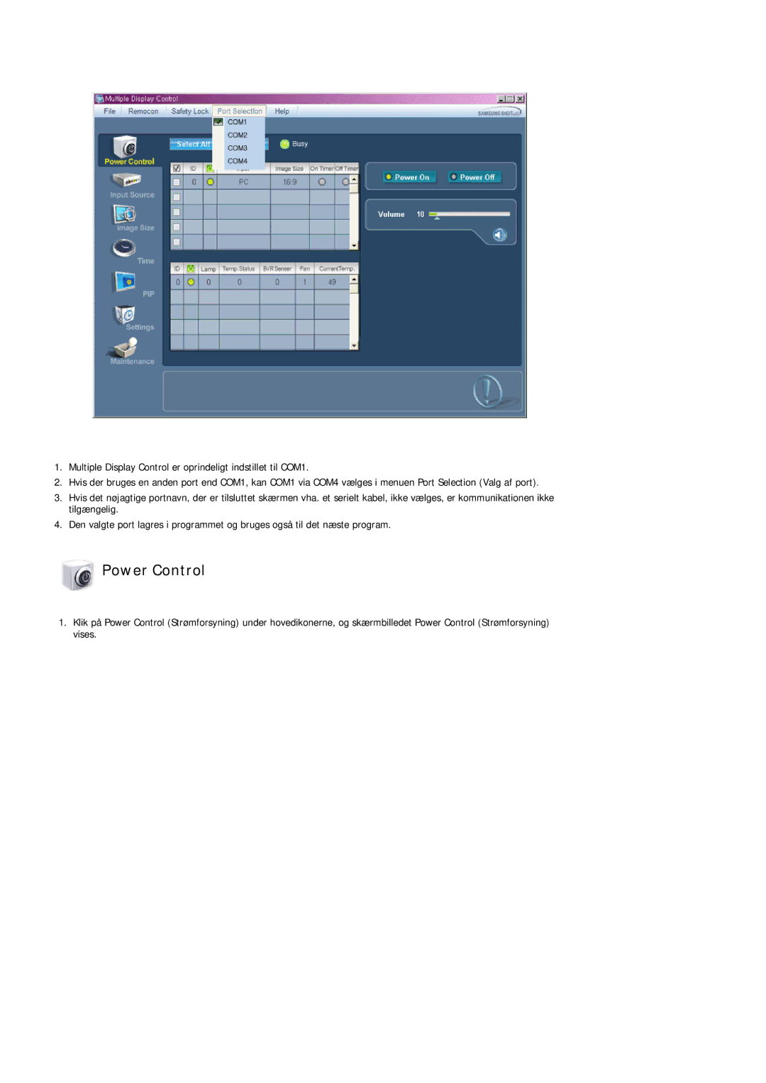 Samsung LH32TCTMBC/EN manual Power Control 